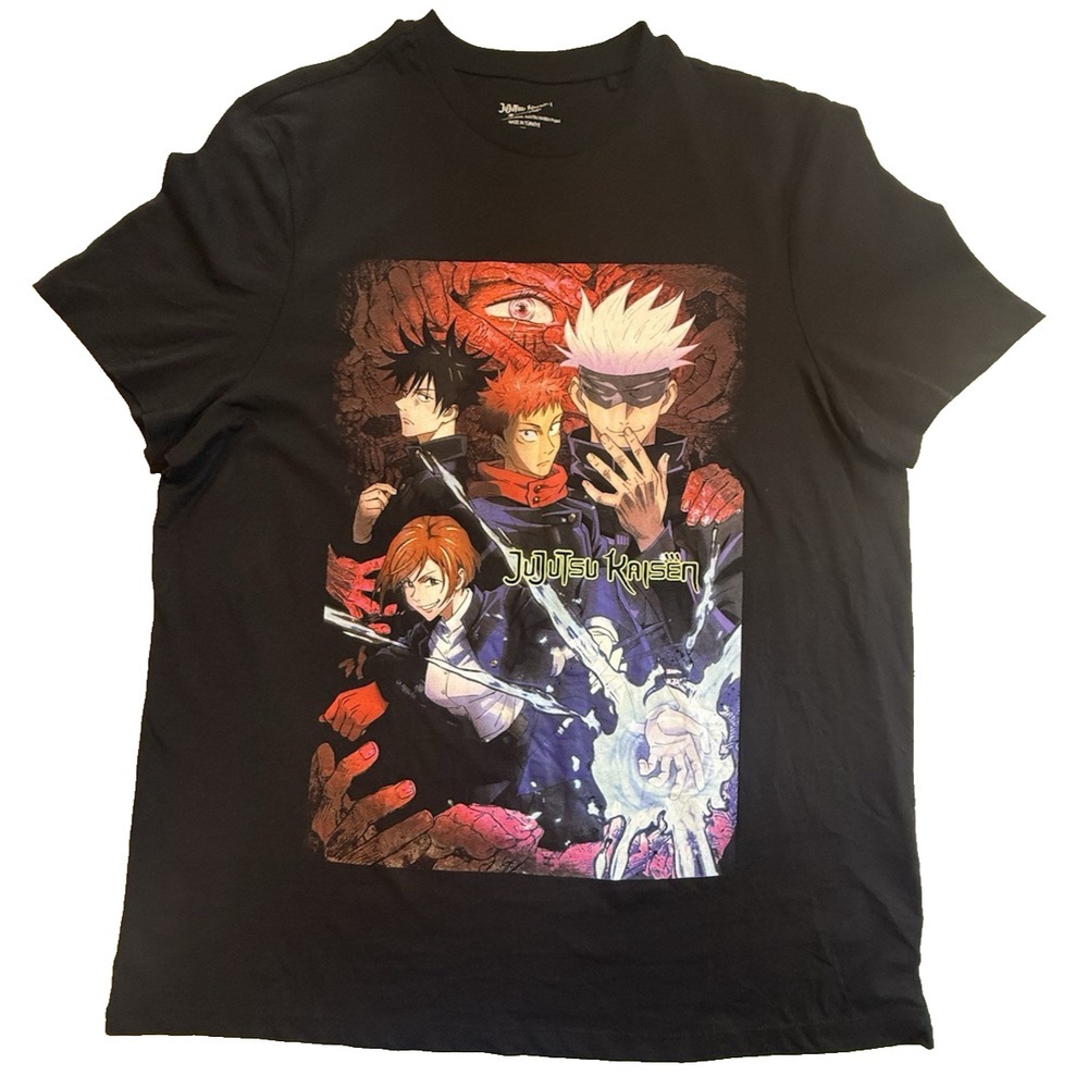 JUJUTSU KAISEN Short Sleeve Black Tee Shirt~Men's Size 2XL -513